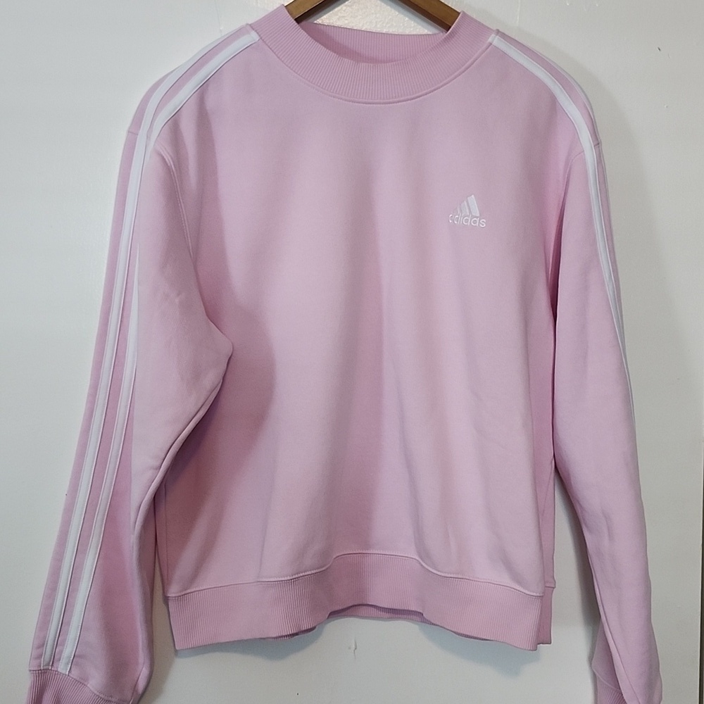 Adidas Light Pink Crewneck with White Accents - Picture 4 of 11
